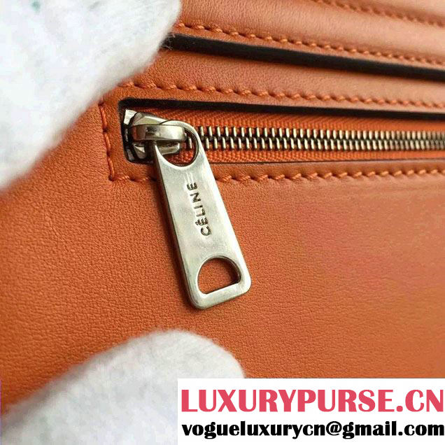 Celine Trapeze Small/Medium Tote Bag in Original Calfskin Leather Orange
