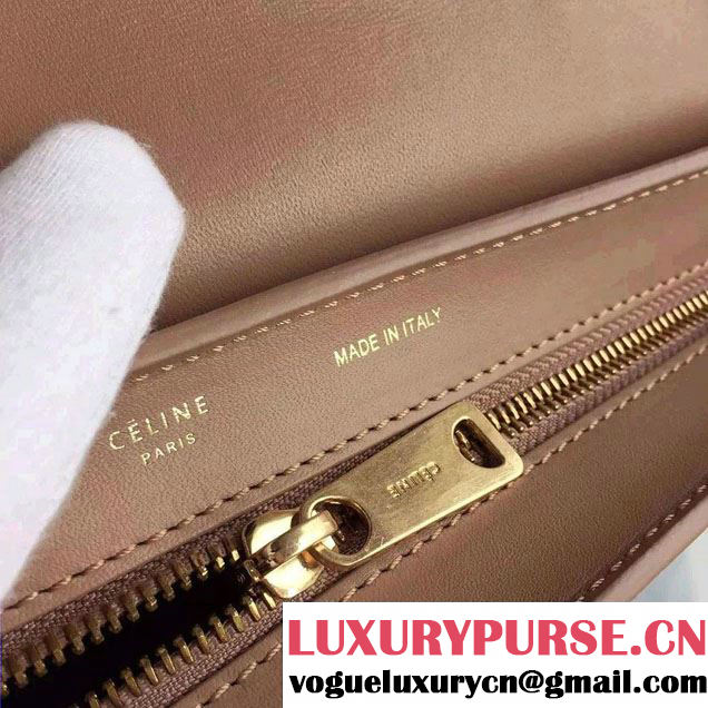Celine Trapeze Small/Medium Tote Bag in Original Calfskin Leather Black/Nude/Orange