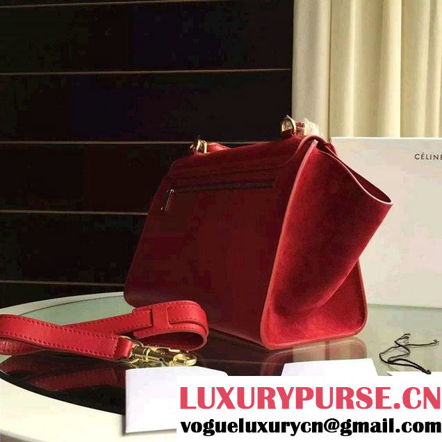 Celine Trapeze Small/Medium Tote Bag in Original Calfskin Leather Red