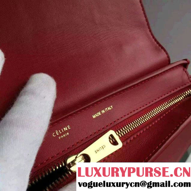 Celine Trapeze Small/Medium Tote Bag in Original Calfskin Leather Red