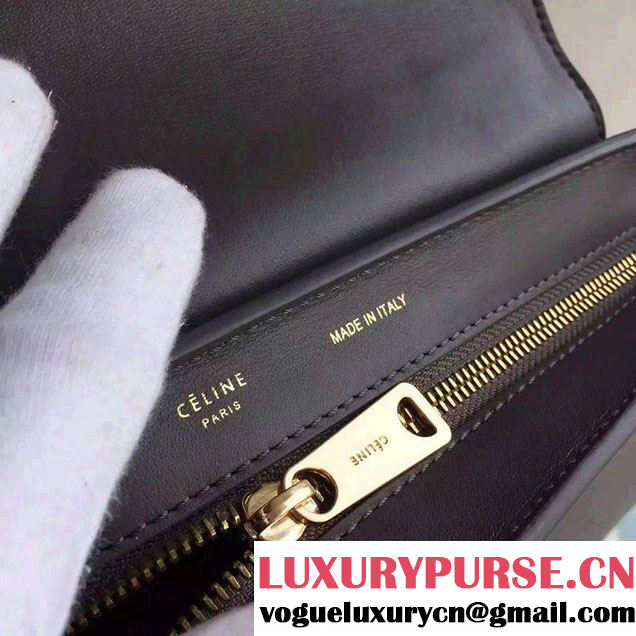 Celine Trapeze Small/Medium Tote Bag in Original Calfskin Leather Burgundy/Iron Gray/Creamy