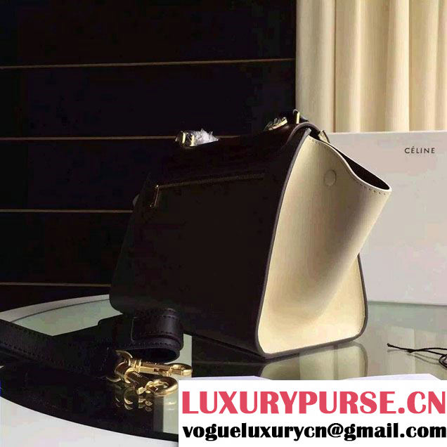 Celine Trapeze Small/Medium Tote Bag in Original Calfskin Leather Burgundy/Iron Gray/Creamy