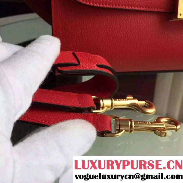 Celine Trapeze Small/Medium Tote Bag in Original Grained Leather Red