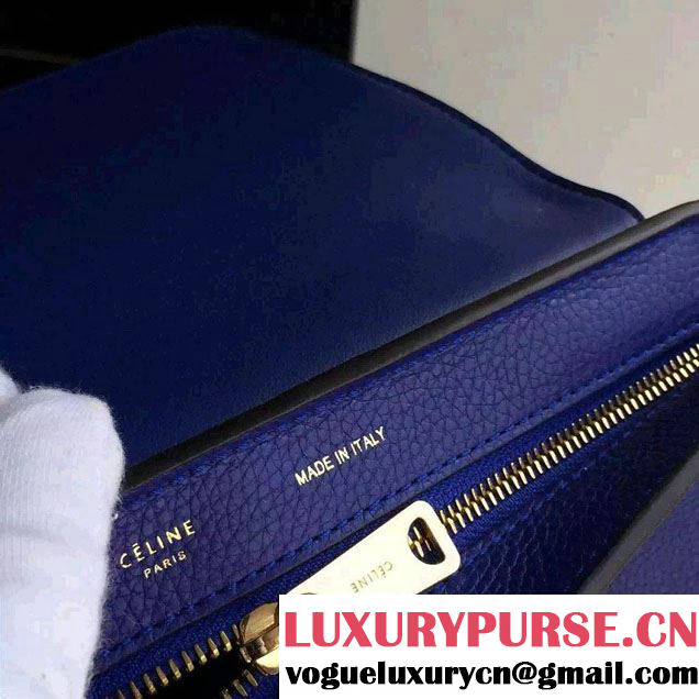 Celine Trapeze Small/Medium Tote Bag in Original Grained Leather Blue