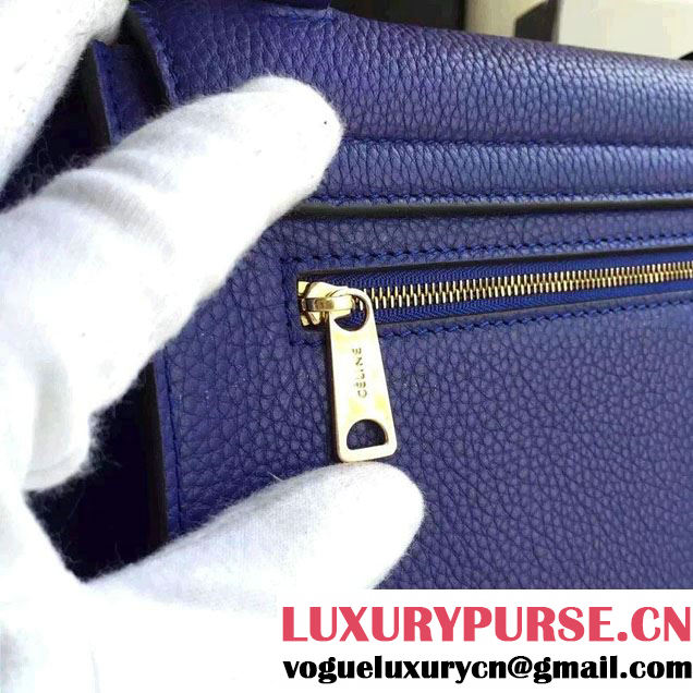 Celine Trapeze Small/Medium Tote Bag in Original Grained Leather Blue