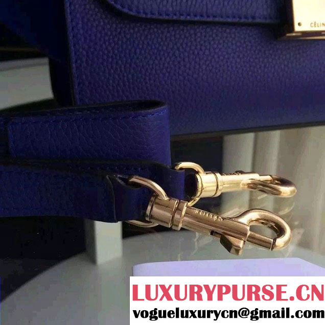Celine Trapeze Small/Medium Tote Bag in Original Grained Leather Blue