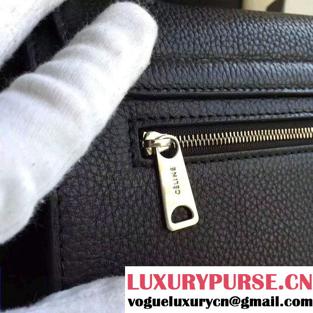 Celine Trapeze Small/Medium Tote Bag in Original Grained Leather Black