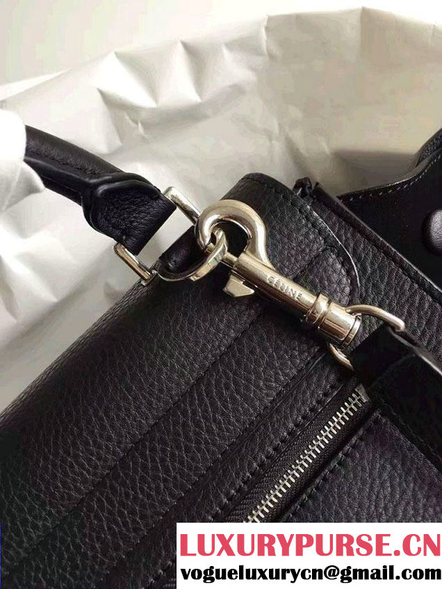 Celine Trapeze Small/Medium Tote Bag in Original Leather Grained Black/Suede 2016