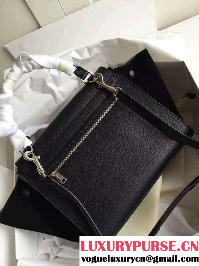 Celine Trapeze Small/Medium Tote Bag in Original Leather Grained Black/Suede 2016