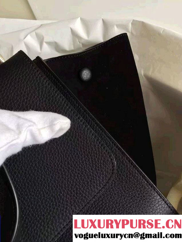 Celine Trapeze Small/Medium Tote Bag in Original Leather Grained Black/Suede 2016
