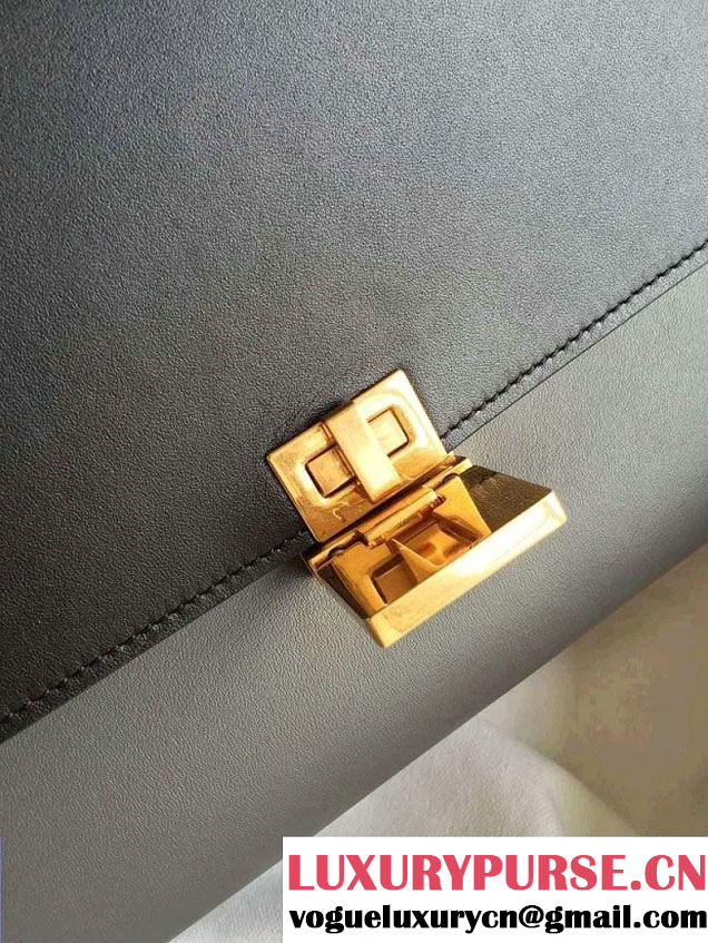 Celine Trapeze Small/Medium Tote Bag in Original Leather Black/Etoupe/Suede Orange 2016
