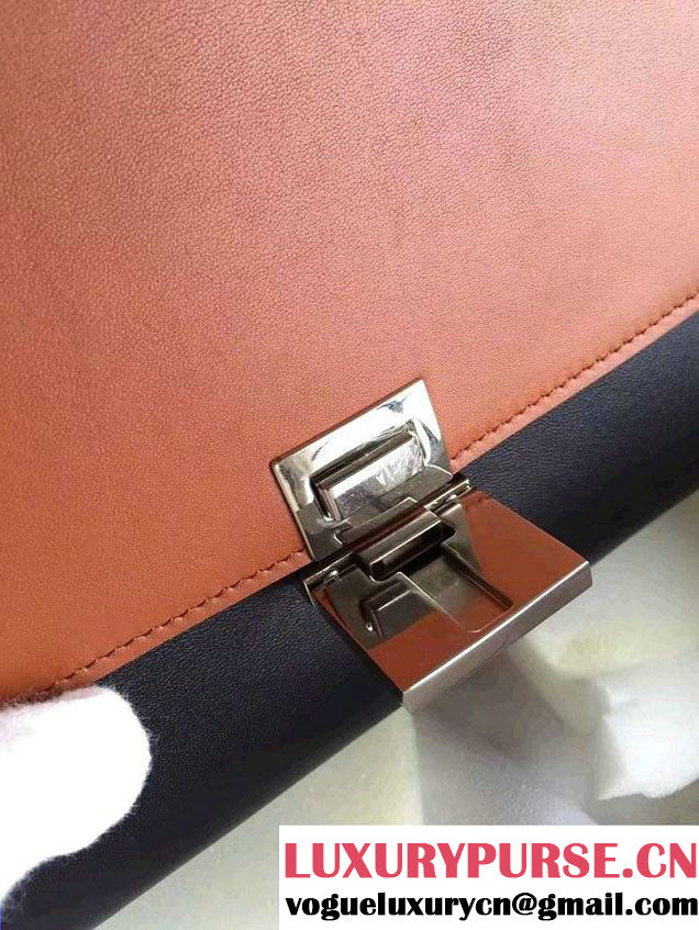 Celine Trapeze Small/Medium Tote Bag in Original Leather Khaki/Black/White 2016