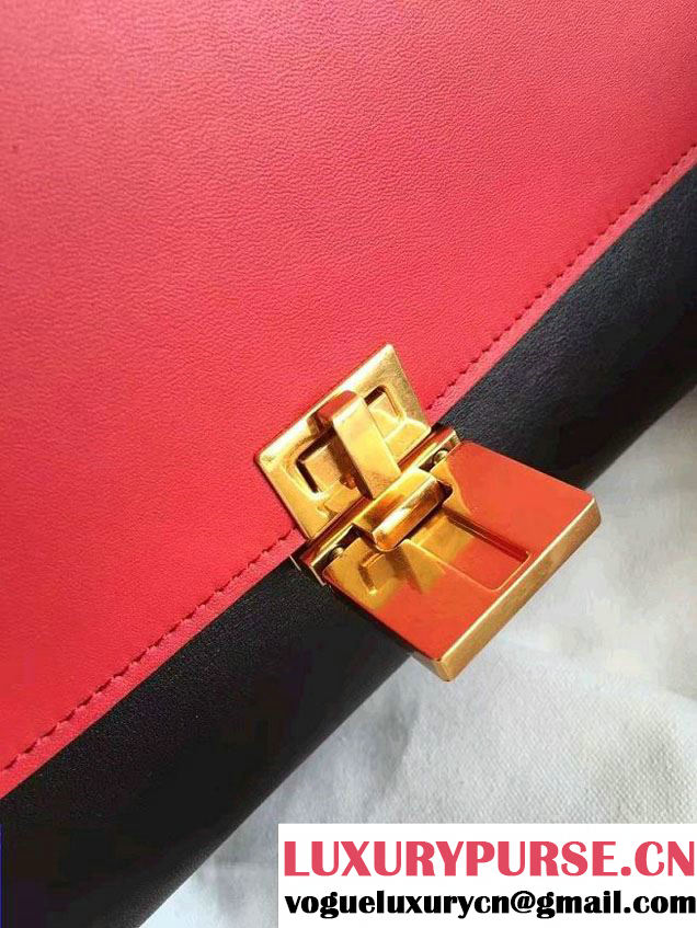 Celine Trapeze Small/Medium Tote Bag in Original Leather Red/Black/Burgundy 2016