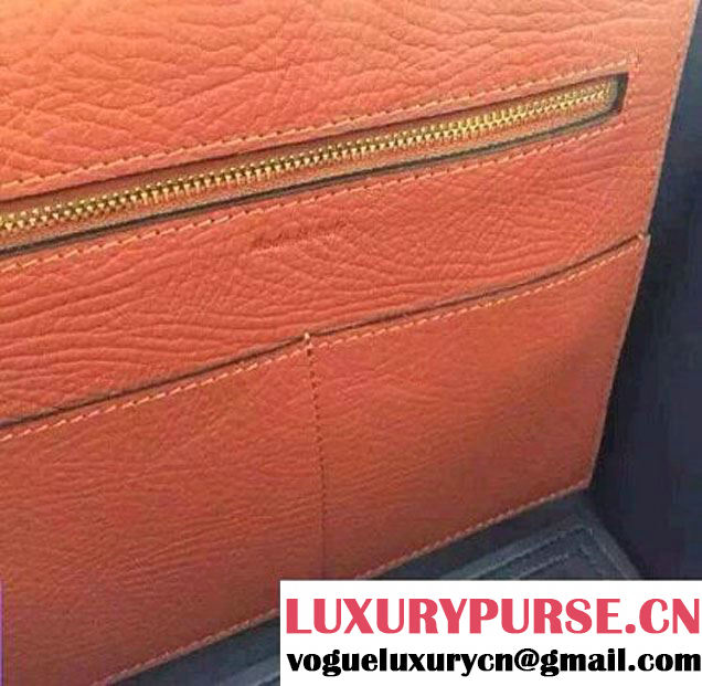 Celine Tie Tote Mini Bag in Grained/Calfskin Leather Brick 2015