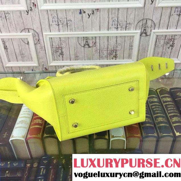 Celine Tie Tote Mini Bag in Grained/Calfskin Leather Yellow 2015