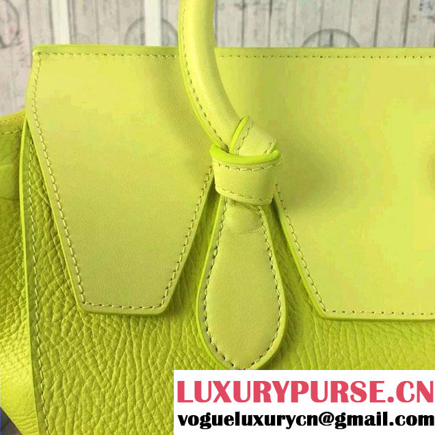 Celine Tie Tote Mini Bag in Grained/Calfskin Leather Yellow 2015