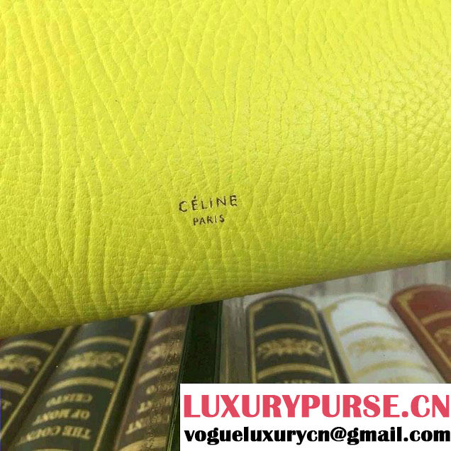 Celine Tie Tote Mini Bag in Grained/Calfskin Leather Yellow 2015