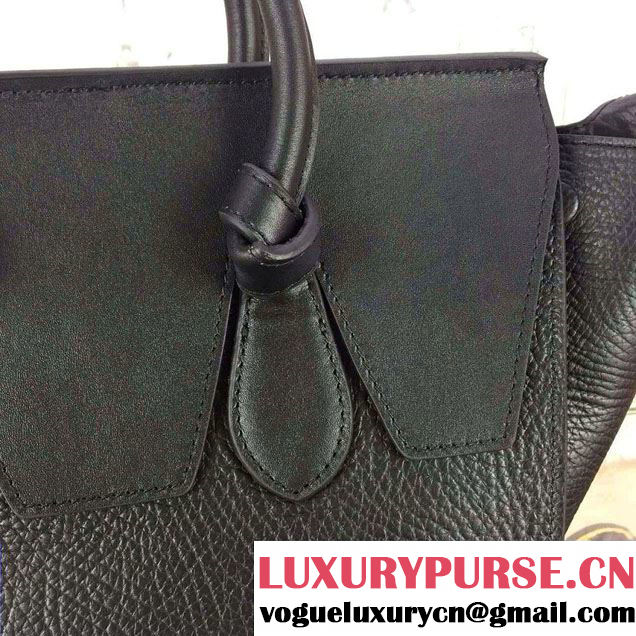 Celine Tie Tote Mini Bag in Grained/Calfskin Leather Black 2015