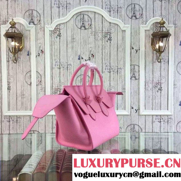 Celine Tie Tote Mini Bag in Grained/Calfskin Leather Pink 2015