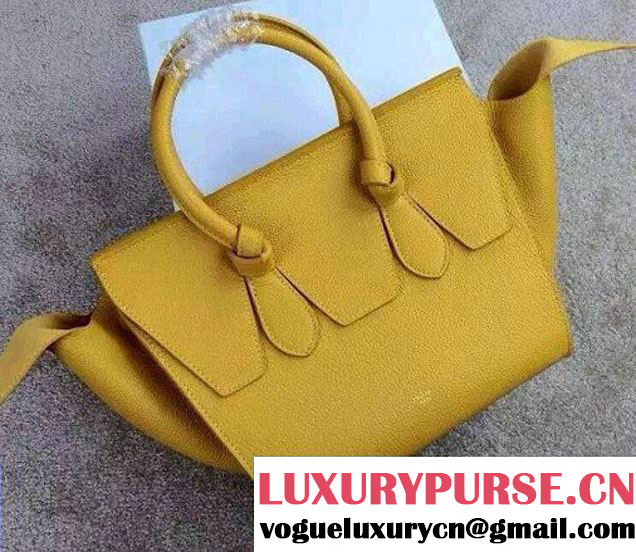 Celine Tie Tote Mini Bag in Clemence Leather Yellow 2015