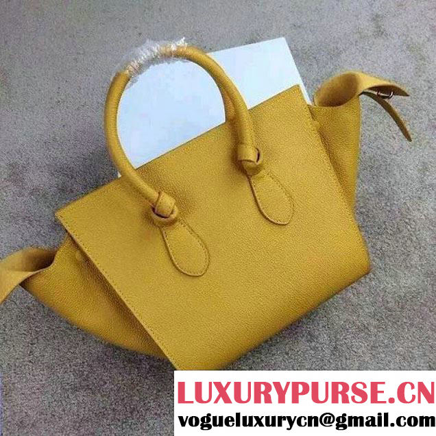 Celine Tie Tote Mini Bag in Clemence Leather Yellow 2015