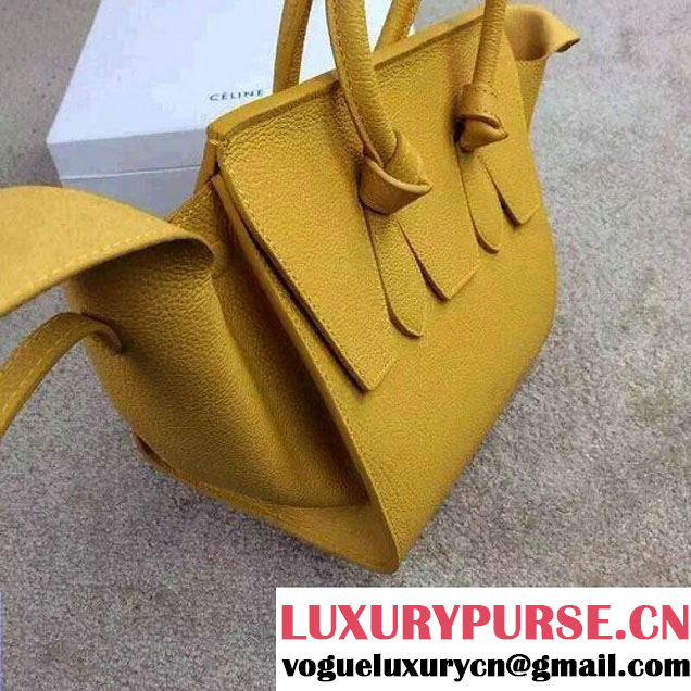 Celine Tie Tote Mini Bag in Clemence Leather Yellow 2015