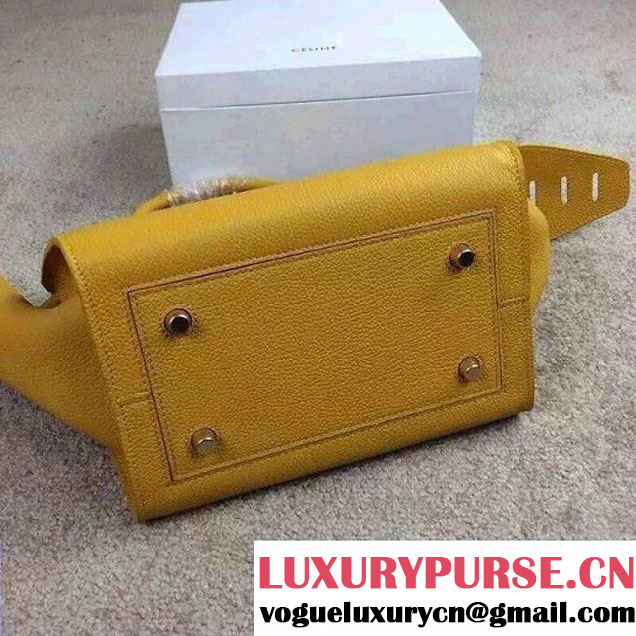 Celine Tie Tote Mini Bag in Clemence Leather Yellow 2015