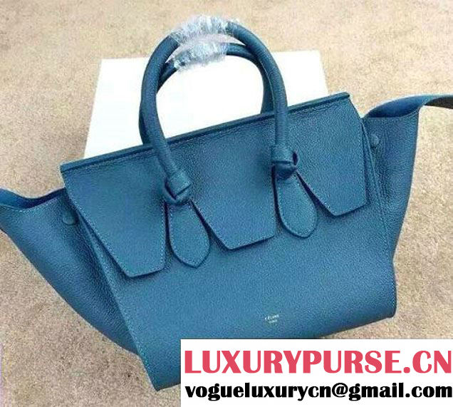 Celine Tie Tote Mini Bag in Clemence Leather Cerulean 2015