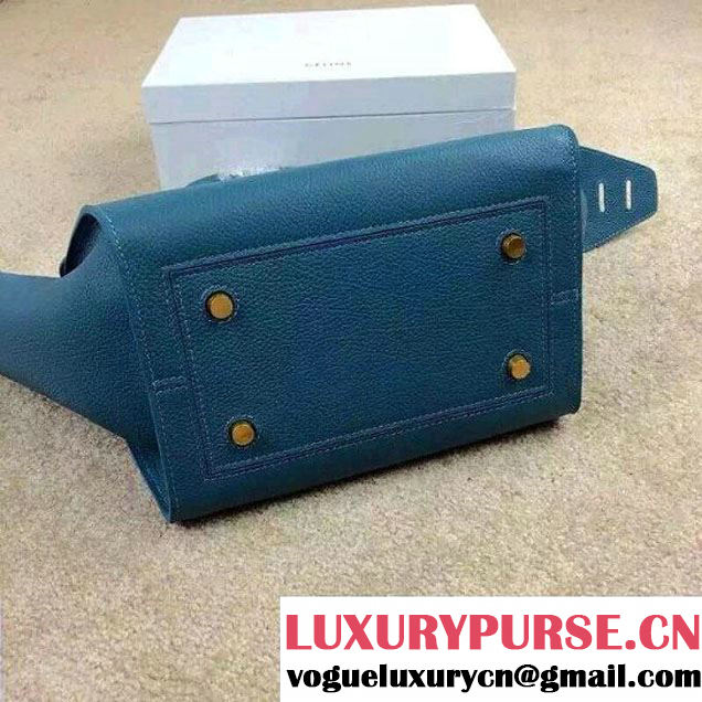 Celine Tie Tote Mini Bag in Clemence Leather Cerulean 2015