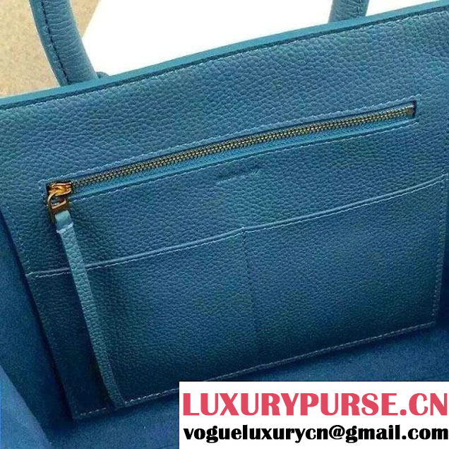 Celine Tie Tote Mini Bag in Clemence Leather Cerulean 2015