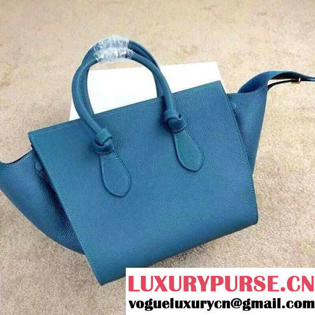 Celine Tie Tote Mini Bag in Clemence Leather Cerulean 2015