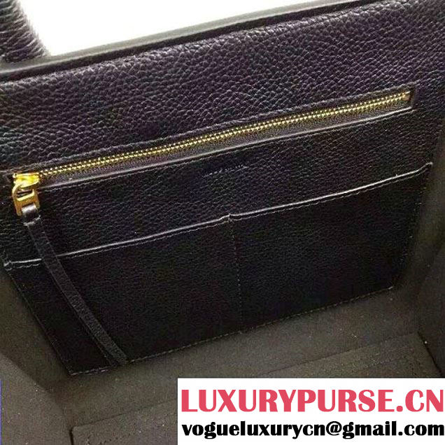Celine Tie Tote Mini Bag in Clemence Leather Black 2015