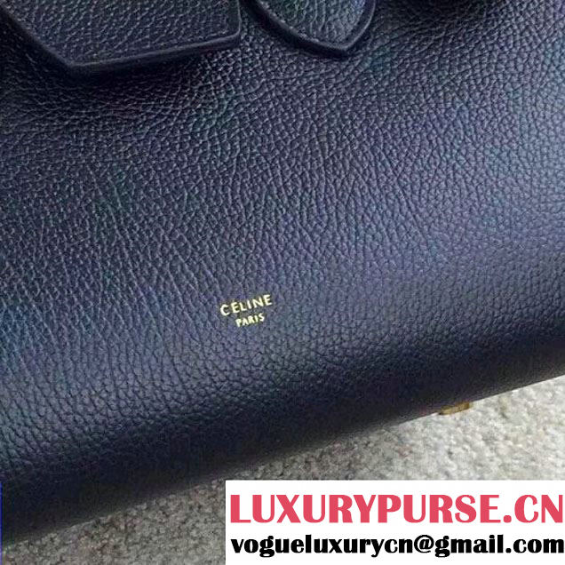 Celine Tie Tote Mini Bag in Clemence Leather Black 2015