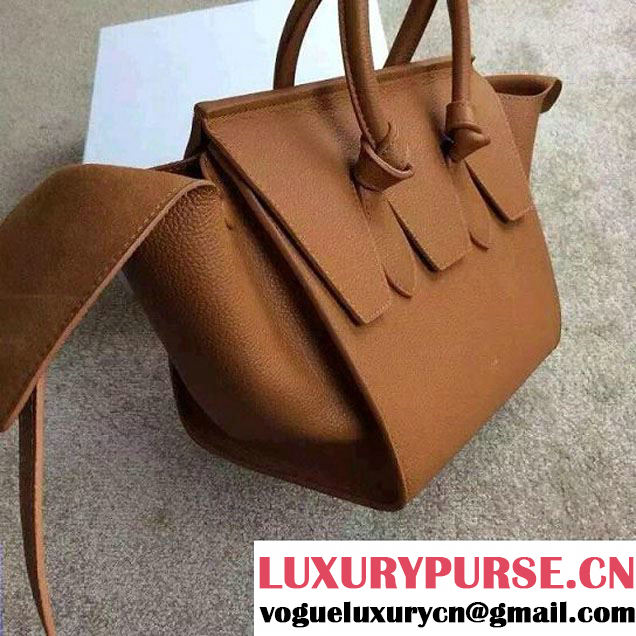 Celine Tie Tote Mini Bag in Clemence Leather Khaki 2015