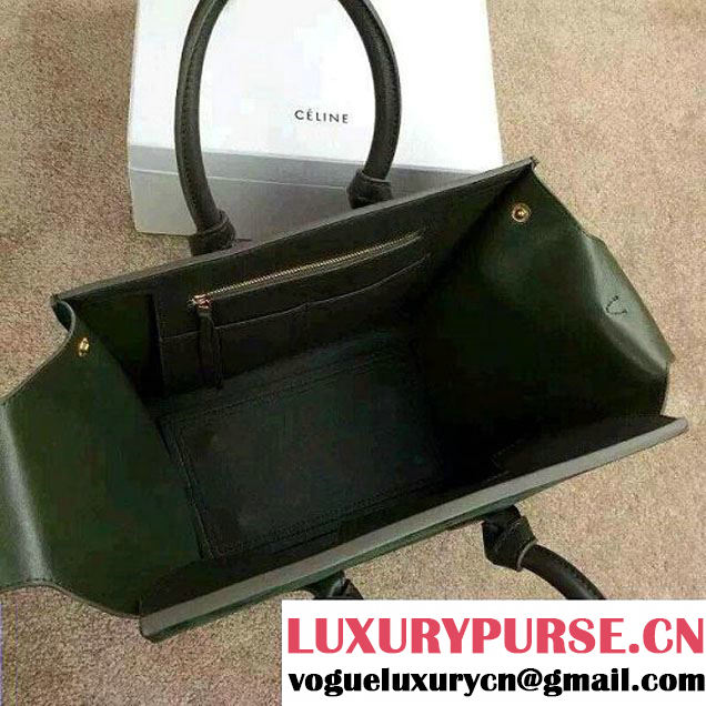 Celine Tie Tote Mini Bag in Suede/Calfskin Leather Green/Gray 2015