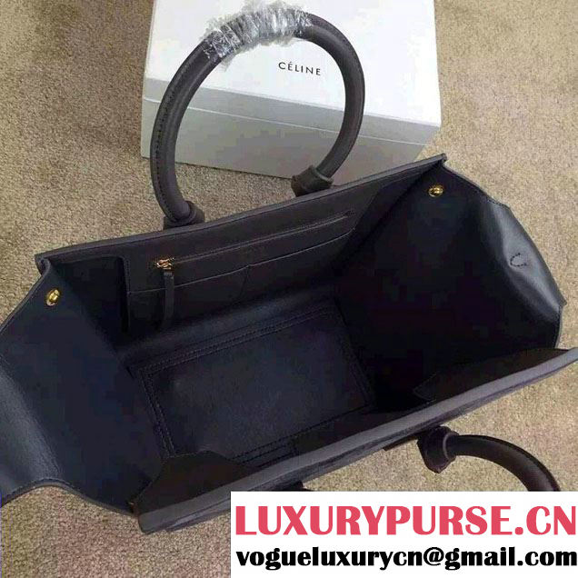 Celine Tie Tote Mini Bag in Suede/Calfskin Leather Gray 2015