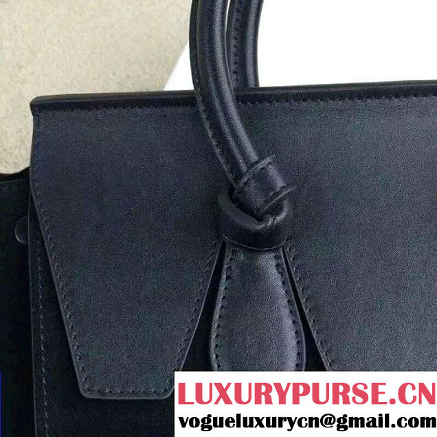 Celine Tie Tote Mini Bag in Suede/Calfskin Leather Black 2015
