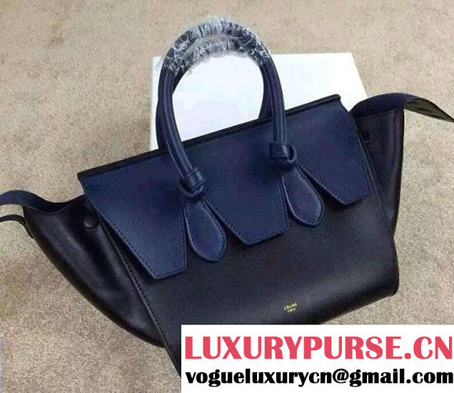 Celine Tie Tote Mini Bag in Calfskin Leather Black 2015