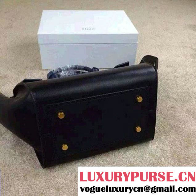 Celine Tie Tote Mini Bag in Calfskin Leather Black 2015