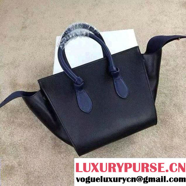Celine Tie Tote Mini Bag in Calfskin Leather Black 2015