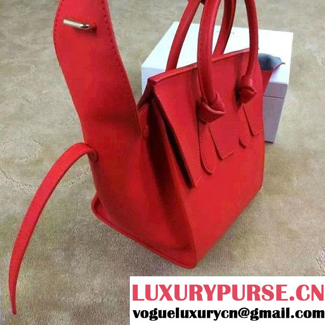 Celine Tie Tote Mini Bag in Calfskin Leather Red 2015
