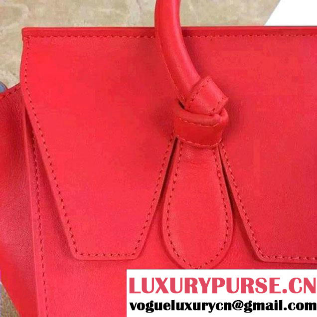 Celine Tie Tote Mini Bag in Calfskin Leather Red 2015