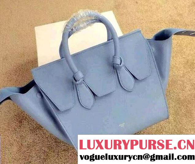 Celine Tie Tote Mini Bag in Calfskin Leather Baby Blue 2015