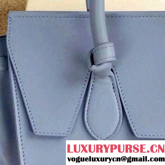 Celine Tie Tote Mini Bag in Calfskin Leather Baby Blue 2015