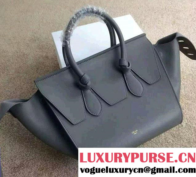 Celine Tie Tote Mini Bag in Calfskin Leather Gray 2015