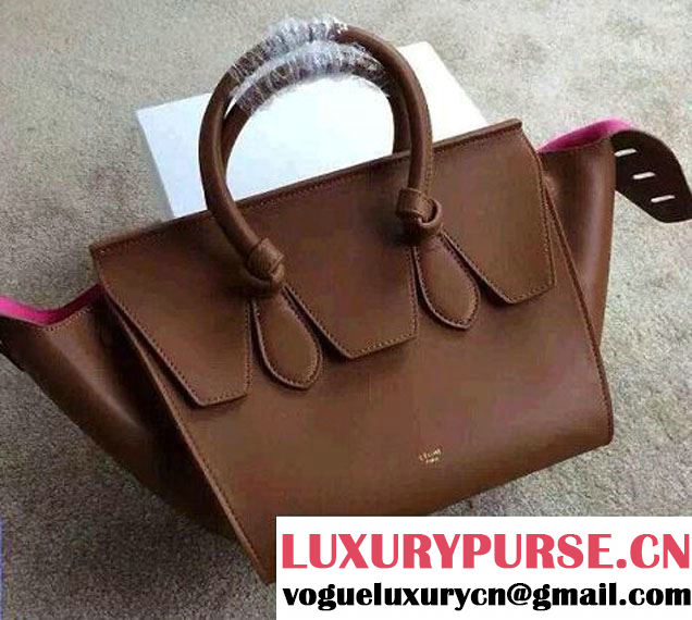 Celine Tie Tote Mini Bag in Calfskin Leather Brown 2015