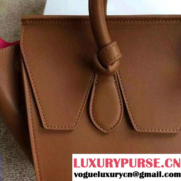 Celine Tie Tote Mini Bag in Calfskin Leather Brown 2015