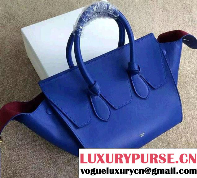 Celine Tie Tote Mini Bag in Calfskin Leather Blue 2015