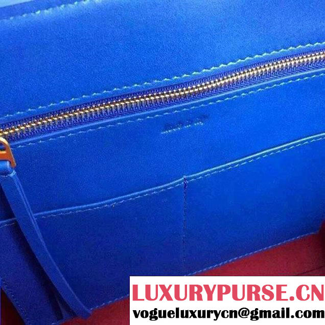 Celine Tie Tote Mini Bag in Calfskin Leather Blue 2015