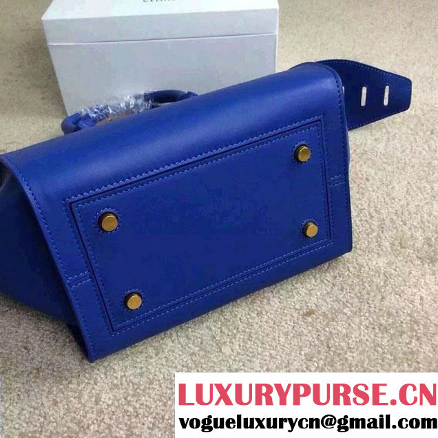 Celine Tie Tote Mini Bag in Calfskin Leather Blue 2015